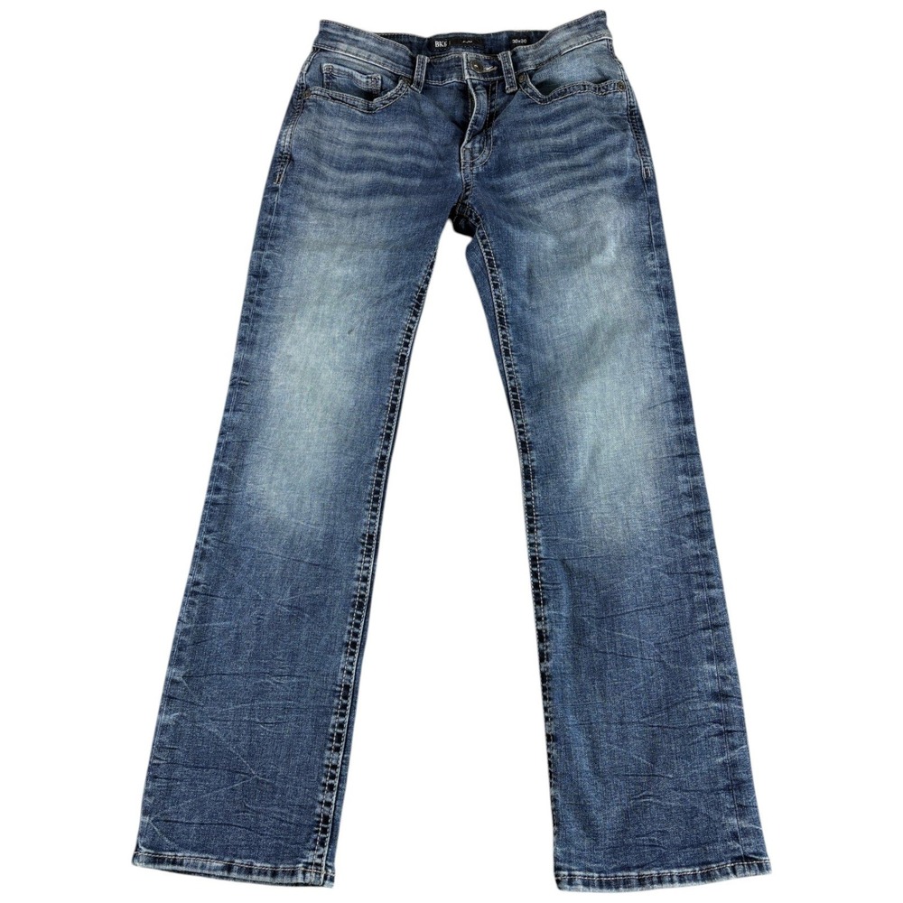 BKE Aiden Slim Jeans Mens 30x30 Blue Washed Durable Stretch Western Workwear Y2K